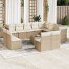 vidaXL 13-tlg. Garten-Sofagarnitur mit Kissen Beige Poly Rattan