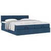 vidaXL Ottoman-Bett mit Matratzen Blau 160x200 cm Stoff