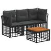 vidaXL Outdoor-Sofagarnitur 4 stk. 3-Sitzer Schwarz und Dunkelgrau