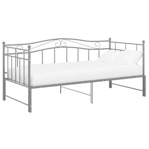 vidaXL Ausziehsofa Bettgestell Grau Metall 90x200 cm