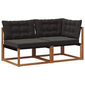 vidaXL Outdoor Mittel- und Ecksofa 7 St&uuml;ck Natur Massivholz Akazie