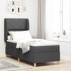 vidaXL Boxspringbett mit Matratze Dunkelgrau 90x190 cm Dunkelgrau