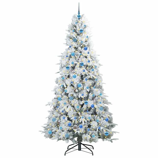 vidaXL K&uuml;nstlicher klappbarer Weihnachtsbaum Wei&szlig; 240 cm PE und PVC