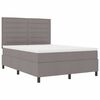 vidaXL Boxspringbett mit Matratze mit LED Taupe 140 x 200 cm Stoff