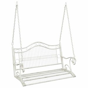 vidaXL Schaukelbank Stahl 115 x 61 x 63 cm Antik Wei&szlig;