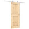 vidaXL Schiebet&uuml;r Nat&uuml;rlich und Wei&szlig; 80 x 210 cm Massivkiefer