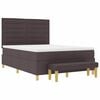 vidaXL Boxspringbett mit Matratze Dunkelbraun 140 x 200 cm Stoff