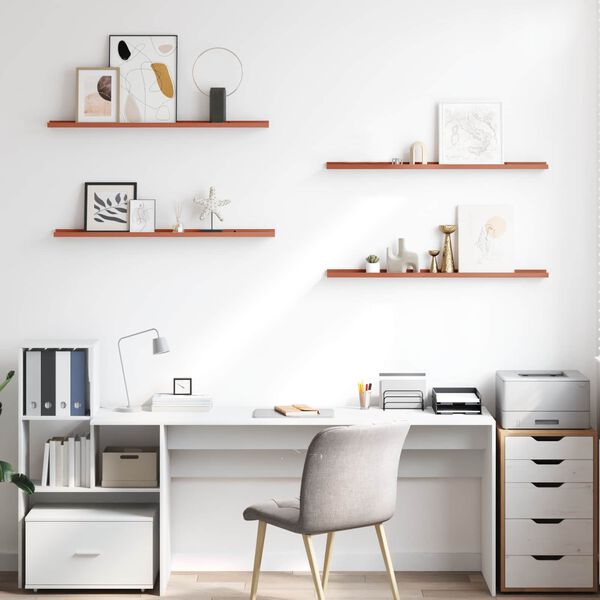 vidaXL Wandregal mit Regal 4 pcs Rot 100 x 9 x 3 cm Holzwerkstoff