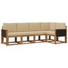 vidaXL Outdoor-Sofagarnitur 5 stk. 5-Sitzer Natur und Beige