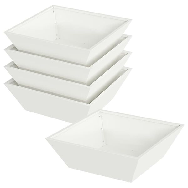 vidaXL Garten-Pflanzgef&auml;&szlig; 5 pcs Wei&szlig; 50 x 50 x 15 cm