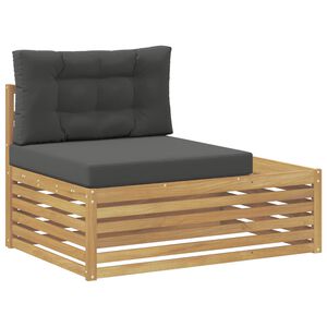 vidaXL Outdoor End Sofa Wei&szlig; 115 x 83 x 73 cm Massivholz Akazie
