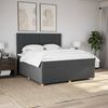 vidaXL Boxspringbett mit Matratze Dunkelgrau 180x200 cm Stoff