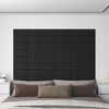 vidaXL Wandpaneele 12 pcs Schwarz 30 x 15 cm Kunstleder