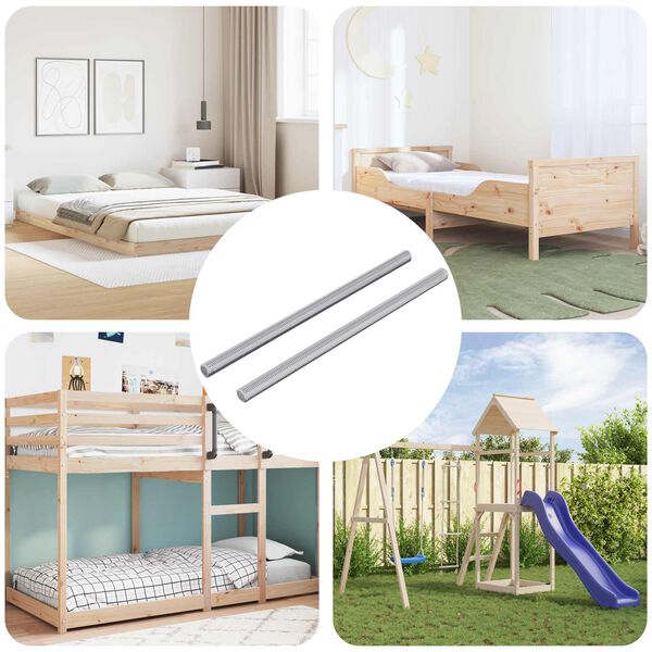 vidaXL Gewindestangen 2 St&uuml;ck Silber M6 x 120 mm Metall