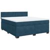 vidaXL Boxspringbett mit Matratze Blau 180x200 cm Samt