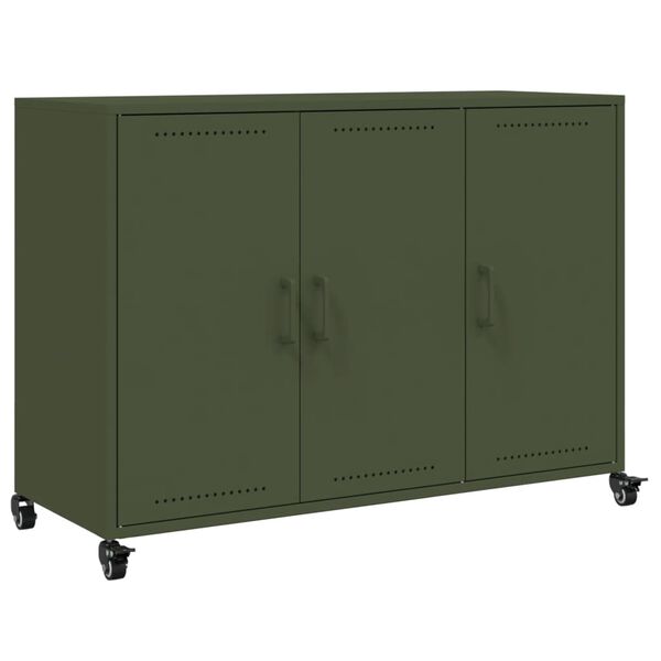 vidaXL Sideboard Olivgr&uuml;n 100,5x39x72 cm Stahl