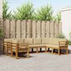vidaXL Outdoor-Sofagarnitur mit Kissen 9 pcs Natur und Beige