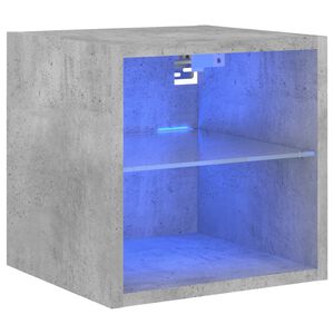 vidaXL TV-Wandschrank mit LED-Leuchten Betongrau 30x28,5x30 cm