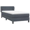 vidaXL Boxspringbett mit Matratze Dunkelgrau 80x210 cm Samt