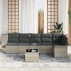 vidaXL Garten-Sofa-Set mit Kissen 7 pcs Hellgrau Poly Rattan
