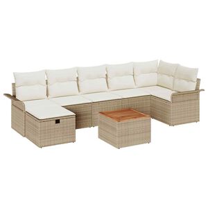 vidaXL Garten-Sofa-Set 8 pcs Beige Poly-Rattan