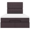 vidaXL Ottoman-Bett mit Matratze & LEDs Dunkelbraun 120x200 cm Stoff