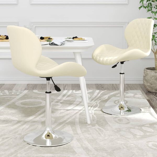 vidaXL Esszimmerst&uuml;hle 2 Stk. Drehbar Creme Samt
