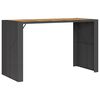 vidaXL Garten-Bartisch mit Holzplatte Schwarz 185x80x110 cm Polyrattan