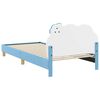 vidaXL Kinderbettgestell mit Kopfteil mit Kopfteil Blau 90 x 200 cm PU