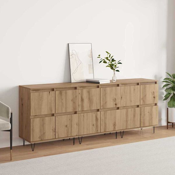vidaXL Sideboards 3 pcs Artisan-Eiche 180 x 35 x 70 cm Holzwerkstoff