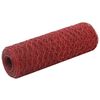 vidaXL Drahtzaun Stahl mit PVC-Beschichtung 25x0,5 m Rot