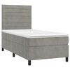 vidaXL Boxspringbett mit Matratze & LED Hellgrau 90x190 cm Samt