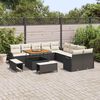 vidaXL Garten-Sofa-Set mit Kissen 13 pcs Schwarz und Creme
