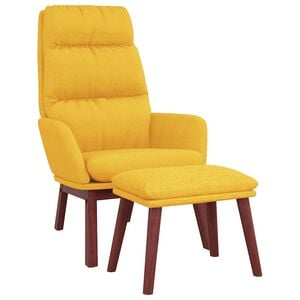vidaXL Relaxsessel mit Hocker Senfgelb Stoff