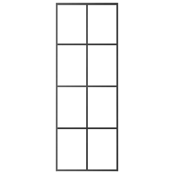 vidaXL Schiebet&uuml;r Aluminium und ESG Glas 76x205 cm Schwarz