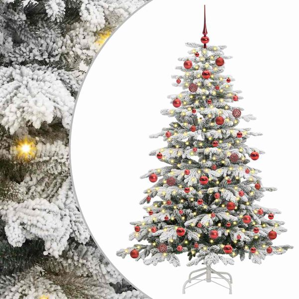 vidaXL K&uuml;nstlicher klappbarer Weihnachtsbaum Wei&szlig; 180 cm PE und PVC
