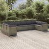 vidaXL 10-tlg. Garten-Lounge-Set mit Kissen Grau Poly Rattan