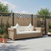 vidaXL 3-Sitzer-Sofa mit Kissen Natur Rattan