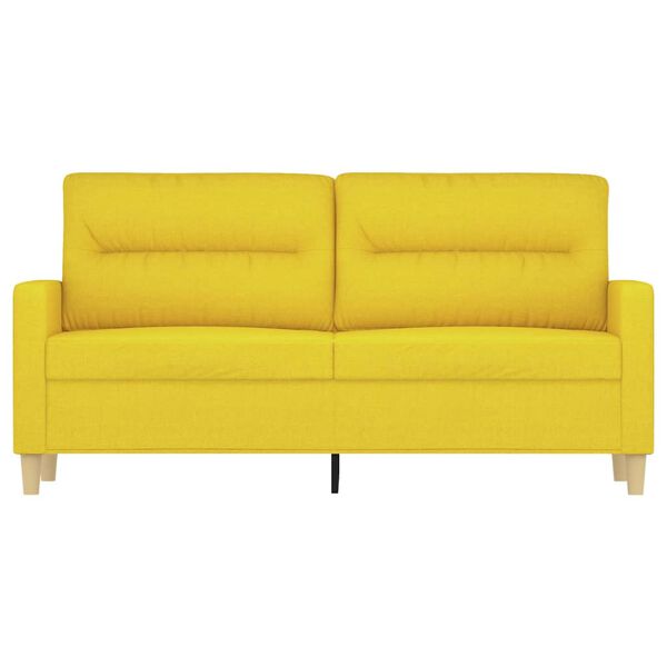 vidaXL 2-Sitzer-Sofa Hellgelb 140 cm Stoff