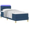 vidaXL LED Boxspringbett mit LED-Lichtleisten Blau 80 x 200 cm Stoff
