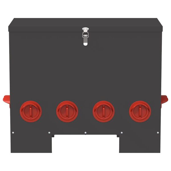 vidaXL H&uuml;hnerf&uuml;tterer Schwarz 60,5 x 29 x 51 cm Kaltgewalzter Stahl