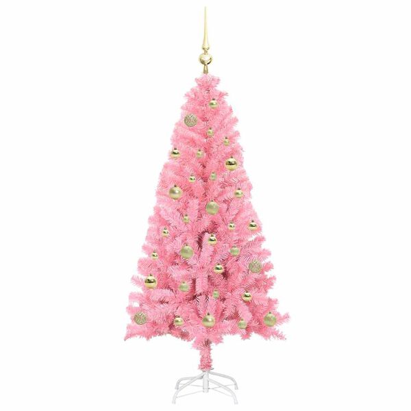 vidaXL Weihnachtsbaum mit 150 LEDs mit Ständer Rosa 150 cm PVC