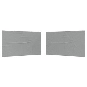 vidaXL Partyzelt-Seitenteil 2 Stk. 400 x 195 cm Hellgrau PE und Stahl
