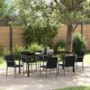 vidaXL Garten Essgruppe 7 pcs Schwarz und Grau PE-Rattan