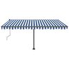 vidaXL Automatische Markise mit LED & Windsensor 450x350 Blau und Wei&szlig;