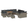 vidaXL Gartensofa-set mit Kissen 13 pcs Grau Poly-Rattan