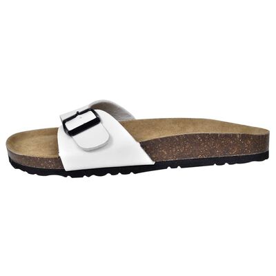 vidaXL Damen Biokork-Sandale mit 1 Schnalle Weiß Größe 36