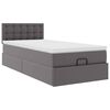 vidaXL Ottoman-Bett mit Matratzen & LEDs Grau 100x200 cm Kunstleder