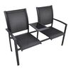 vidaXL 2-Sitzer-Gartenbank 131 cm Stahl und Textiline Schwarz