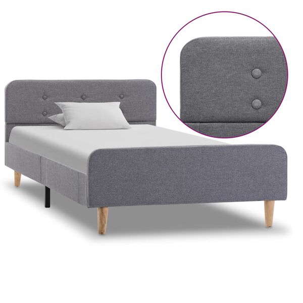 vidaXL Bettgestell Hellgrau Stoff 90x200 cm